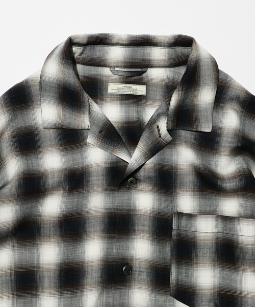 JOURNAL STANDARD relume（ジャーナルスタンダード　レリューム）の「レーヨン アンカット フリンジ チェックシャツ（シャツ/ブラウス・メンズ・アイボリー/ブラック/ブルー系その他・LARGE/MEDIUM）」の7枚目の写真