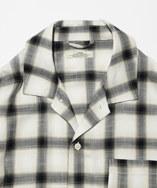 JOURNAL STANDARD relume（ジャーナルスタンダード　レリューム）の「レーヨン アンカット フリンジ チェックシャツ（シャツ/ブラウス・メンズ・アイボリー/ブラック/ブルー系その他・LARGE/MEDIUM）」の10枚目の写真