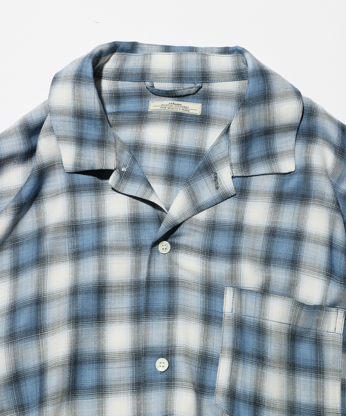 JOURNAL STANDARD relume（ジャーナルスタンダード　レリューム）の「レーヨン アンカット フリンジ チェックシャツ（シャツ/ブラウス・メンズ・アイボリー/ブラック/ブルー系その他・LARGE/MEDIUM）」の13枚目の写真