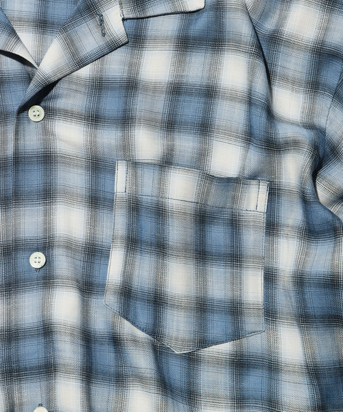 JOURNAL STANDARD relume（ジャーナルスタンダード　レリューム）の「レーヨン アンカット フリンジ チェックシャツ（シャツ/ブラウス・メンズ・アイボリー/ブラック/ブルー系その他・LARGE/MEDIUM）」の14枚目の写真