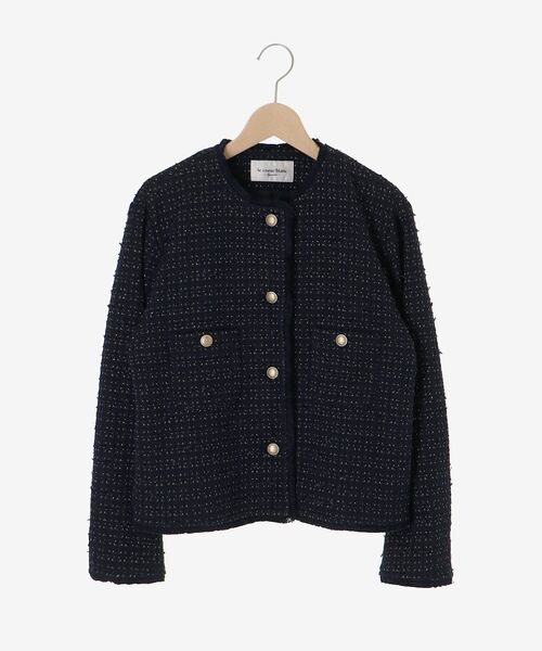 le.coeur blanc（ルクールブラン）の「ツィードノーカラージャケット（ノーカラージャケット・レディース・ネイビー/アイボリー・38）」の19枚目の写真