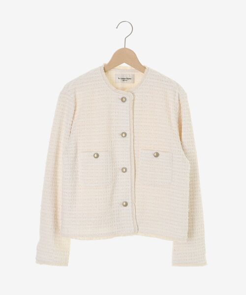 le.coeur blanc（ルクールブラン）の「ツィードノーカラージャケット（ノーカラージャケット・レディース・ネイビー/アイボリー・38）」の13枚目の写真