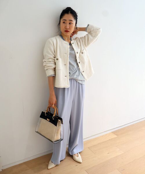 le.coeur blanc（ルクールブラン）の「ツィードノーカラージャケット（ノーカラージャケット・レディース・ネイビー/アイボリー・38）」の9枚目の写真