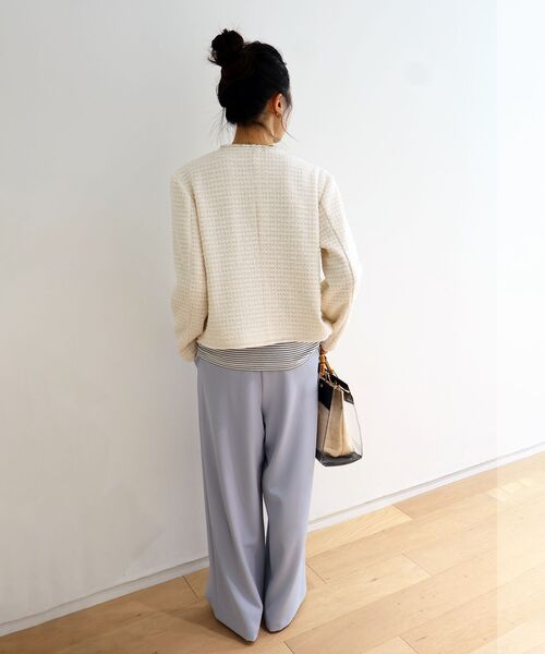 le.coeur blanc（ルクールブラン）の「ツィードノーカラージャケット（ノーカラージャケット・レディース・ネイビー/アイボリー・38）」の11枚目の写真