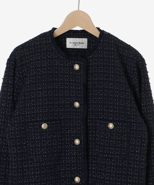 le.coeur blanc（ルクールブラン）の「ツィードノーカラージャケット（ノーカラージャケット・レディース・ネイビー/アイボリー・38）」の13枚目の写真