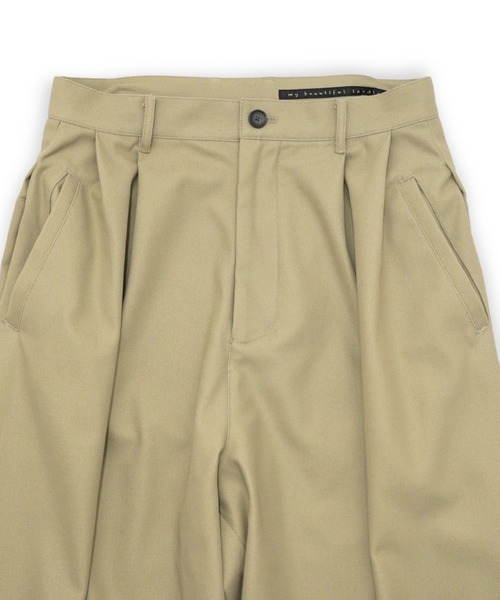 my beautiful landlet(マイビューティフルランドレット)の「【my beautiful landlet】 HIGH-TWIST TWILL SIDE TUCK WIDE PANTS(その他パンツ・メンズ・ベージュ/ネイビー/ブラック・1/2/0)」の21枚目の写真