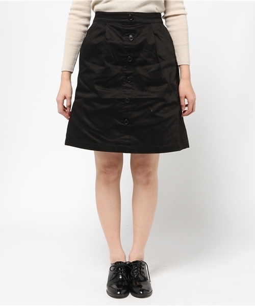 MOUSSY（マウジー）の「FRONT BUTTON TUCK SKF（スカート・レディース・ベージュ/カーキ/ブラック/アイボリー・FREE）」の5枚目の写真