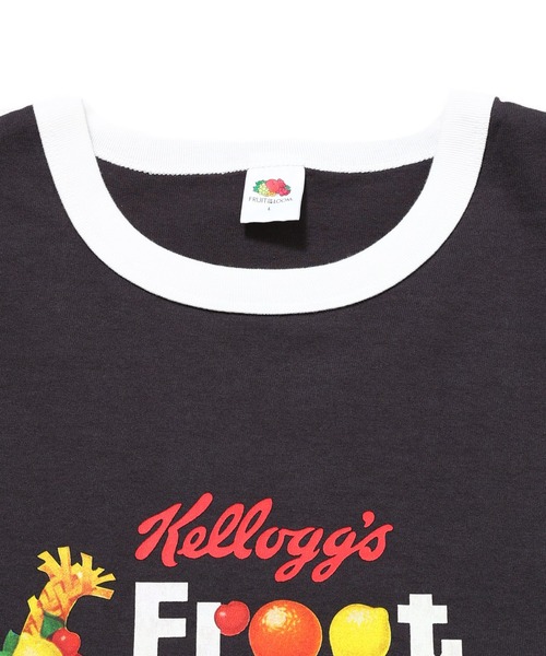 FRUIT OF THE LOOM(フルーツオブザルーム)の「FTL x KELLOGGS RINGER T-SHIRT4 / ケロッグ コラボ 半袖リンガーTシャツ フルーツループデザイン(Tシャツ/カットソー・メンズ・チャコールグレー・S/L/M)」の4枚目の写真