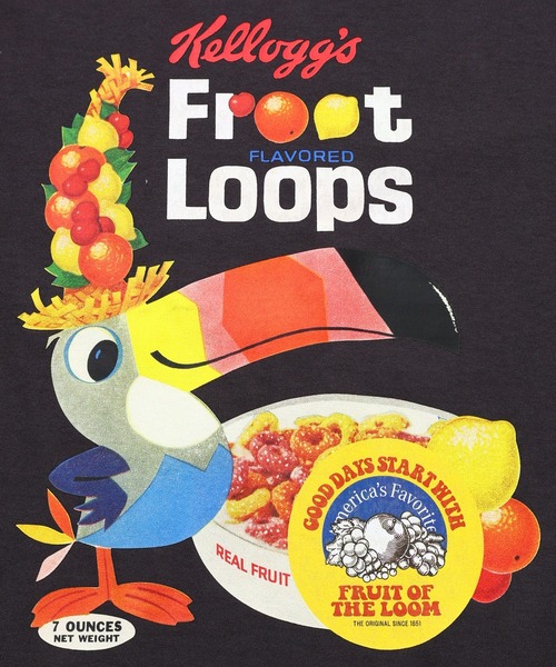 FRUIT OF THE LOOM(フルーツオブザルーム)の「FTL x KELLOGGS RINGER T-SHIRT4 / ケロッグ コラボ 半袖リンガーTシャツ フルーツループデザイン(Tシャツ/カットソー・メンズ・チャコールグレー・S/L/M)」の7枚目の写真