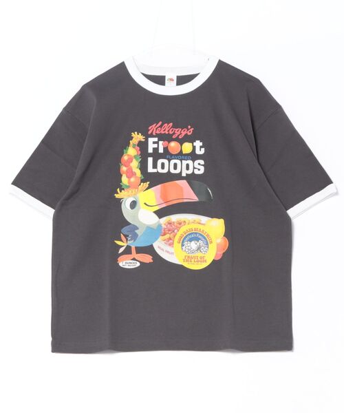 FRUIT OF THE LOOM(フルーツオブザルーム)の「FTL x KELLOGGS RINGER T-SHIRT4 / ケロッグ コラボ 半袖リンガーTシャツ フルーツループデザイン(Tシャツ/カットソー・メンズ・チャコールグレー・S/L/M)」の16枚目の写真