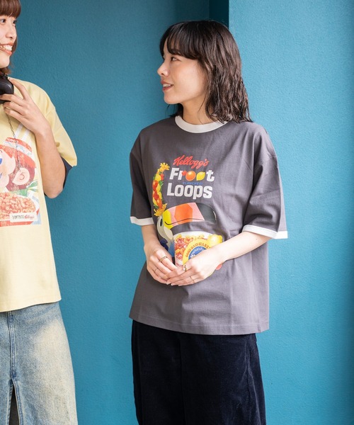 FRUIT OF THE LOOM(フルーツオブザルーム)の「FTL x KELLOGGS RINGER T-SHIRT4 / ケロッグ コラボ 半袖リンガーTシャツ フルーツループデザイン(Tシャツ/カットソー・メンズ・チャコールグレー・S/L/M)」の14枚目の写真