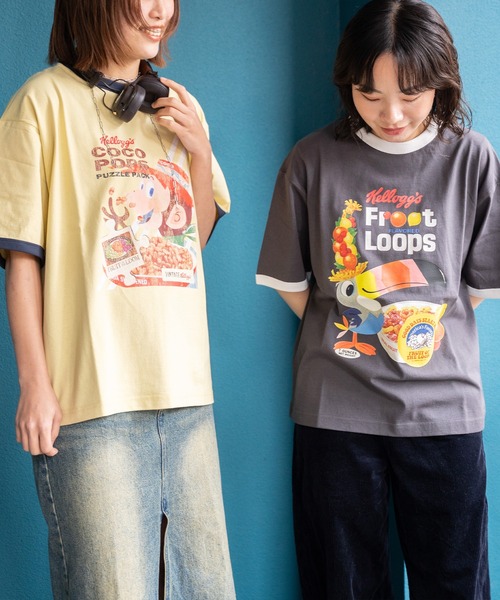 FRUIT OF THE LOOM(フルーツオブザルーム)の「FTL x KELLOGGS RINGER T-SHIRT4 / ケロッグ コラボ 半袖リンガーTシャツ フルーツループデザイン(Tシャツ/カットソー・メンズ・チャコールグレー・S/L/M)」の15枚目の写真