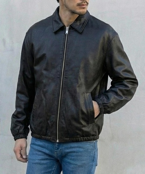 TopIsm(トップイズム)の「フェイクレザー ジップジャケット(ブルゾン・メンズ・ブラック・LL/L/M)」の3枚目の写真