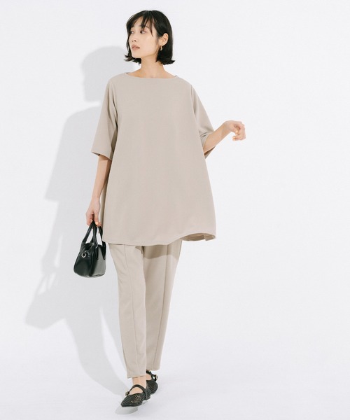 coca(coca)(コカ)の「エンボスボートネックチュニック(チュニック・レディース・ベージュ/ブラック・L/M/S)」の7枚目の写真