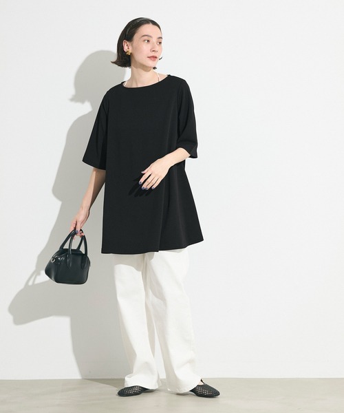 coca(coca)(コカ)の「エンボスボートネックチュニック(チュニック・レディース・ベージュ/ブラック・L/M/S)」の9枚目の写真