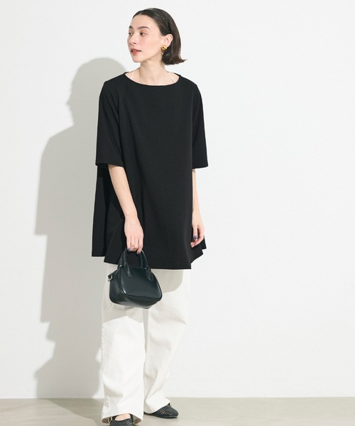 coca(coca)(コカ)の「エンボスボートネックチュニック(チュニック・レディース・ベージュ/ブラック・L/M/S)」の11枚目の写真