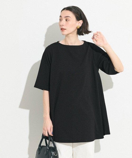 coca(coca)(コカ)の「エンボスボートネックチュニック(チュニック・レディース・ベージュ/ブラック・L/M/S)」の13枚目の写真