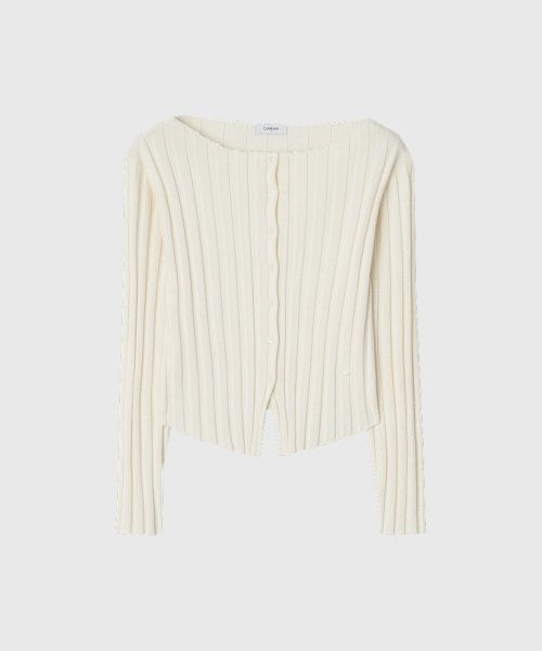 LOOKAST(ルックキャスト)の「ミレイ リブボタンニットカーディガン_クリーム(カーディガン/ボレロ・レディース・Cream・SMALL/MEDIUM)」の3枚目の写真