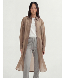 Sheer Nylon Long Shirt _Carmel