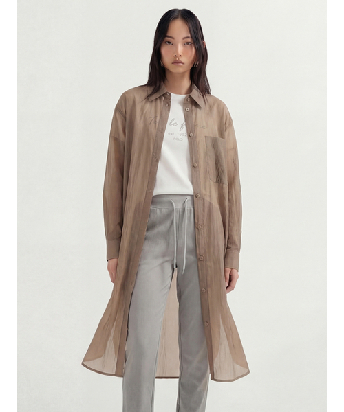 ACUD(アクド)の「Sheer Nylon Long Shirt _Carmel(シャツ/ブラウス・レディース・キャメル・FREE)」の1枚目の写真