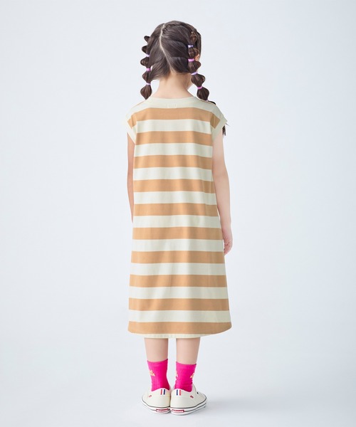 MIKI HOUSE（ミキハウス）の「【WEB限定】ボーダーワンピース（ワンピース・キッズ・ブルー/ピンク/グリーン系その他/ベージュ・120cm/110cm/100cm/90cm/80ｃｍ/140cm/130cm）」の5枚目の写真