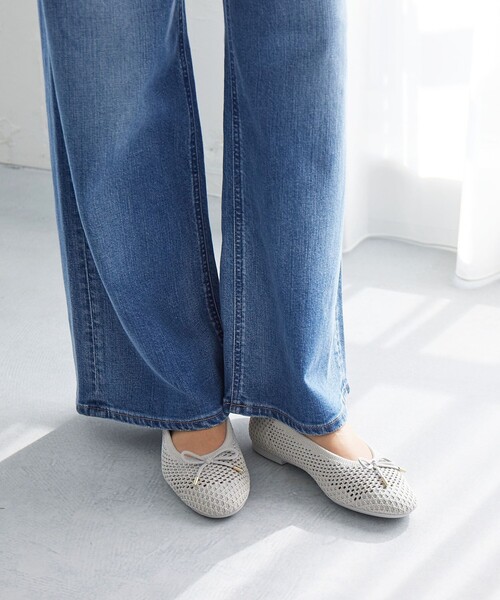 green label relaxing（グリーンレーベルリラクシング）の「ウェルネスシアー バレエシューズ / ニットシューズ（バレエシューズ・レディース・シルバー/ブラック/オリーブ/ベージュ・23cm/24.5cm/24cm/22.5cm/23.5cm/25cm）」の5枚目の写真