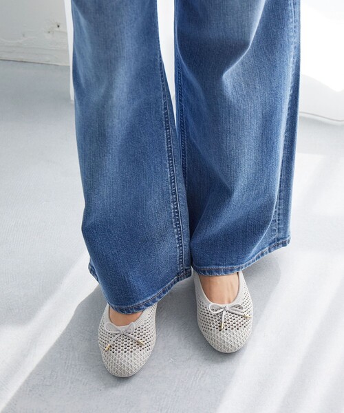 green label relaxing（グリーンレーベルリラクシング）の「ウェルネスシアー バレエシューズ / ニットシューズ（バレエシューズ・レディース・シルバー/ブラック/オリーブ/ベージュ・23cm/24.5cm/24cm/22.5cm/23.5cm/25cm）」の6枚目の写真