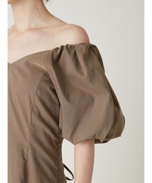 FRAY I.D（フレイアイディー）の「【00サイズあり】ボリュームパフスリーブワンピース（ワンピース・レディース・モカ/ドット/グリーン/インディゴブルー・00/1/0）」の16枚目の写真