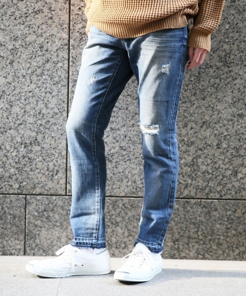RAGEBLUE（レイジブルー）の「＜コーンミルズ社製デニム使用＞ダメージデニム/711929（デニムパンツ・メンズ・ブルー/ライトブルー・X-LARGE/MEDIUM/LARGE）」の17枚目の写真