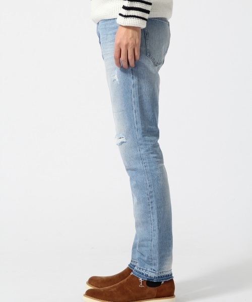 RAGEBLUE（レイジブルー）の「＜コーンミルズ社製デニム使用＞ダメージデニム/711929（デニムパンツ・メンズ・ブルー/ライトブルー・X-LARGE/MEDIUM/LARGE）」の3枚目の写真