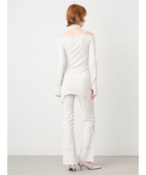 SORIN(ソリン )の「Print Gathered Sleeves Top/プリント ギャザースリーブトップ(Tシャツ/カットソー・レディース・ダークブラウン/オフホワイト・38)」の4枚目の写真