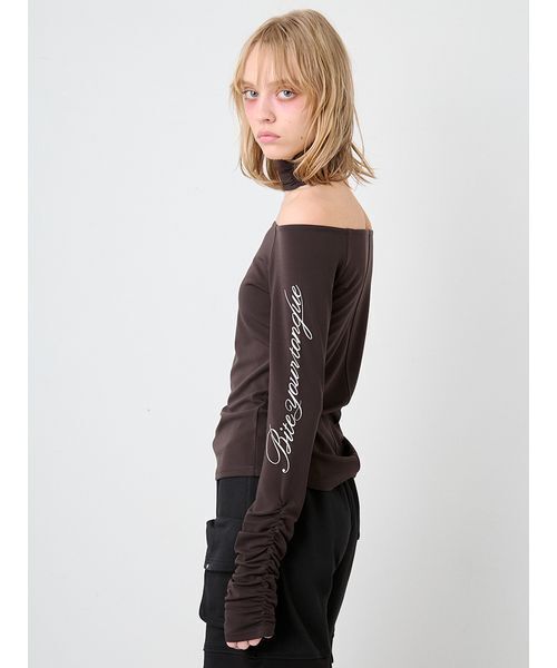 SORIN(ソリン )の「Print Gathered Sleeves Top/プリント ギャザースリーブトップ(Tシャツ/カットソー・レディース・ダークブラウン/オフホワイト・38)」の8枚目の写真