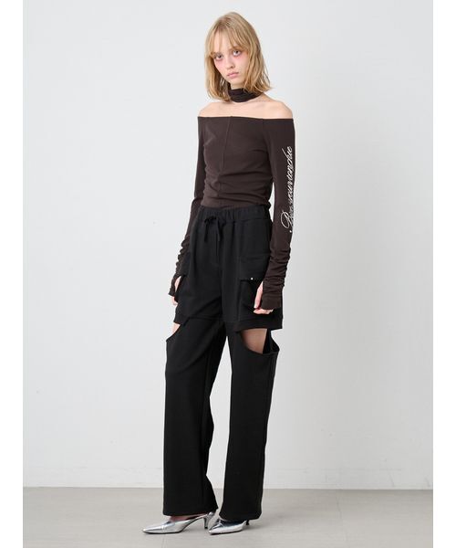 SORIN(ソリン )の「Print Gathered Sleeves Top/プリント ギャザースリーブトップ(Tシャツ/カットソー・レディース・ダークブラウン/オフホワイト・38)」の11枚目の写真