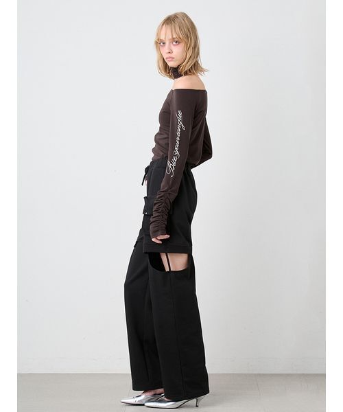 SORIN(ソリン )の「Print Gathered Sleeves Top/プリント ギャザースリーブトップ(Tシャツ/カットソー・レディース・ダークブラウン/オフホワイト・38)」の12枚目の写真