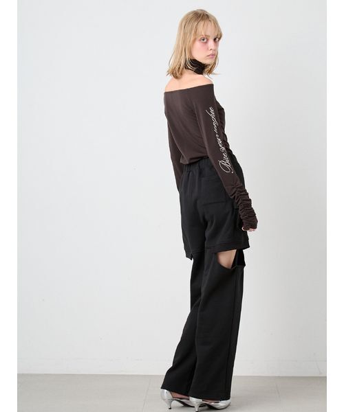 SORIN(ソリン )の「Print Gathered Sleeves Top/プリント ギャザースリーブトップ(Tシャツ/カットソー・レディース・ダークブラウン/オフホワイト・38)」の13枚目の写真