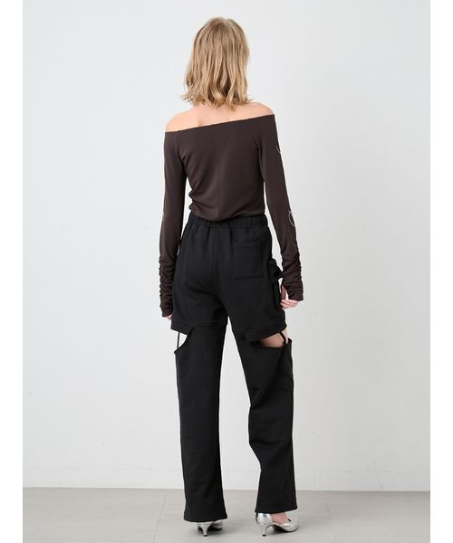 SORIN(ソリン )の「Print Gathered Sleeves Top/プリント ギャザースリーブトップ(Tシャツ/カットソー・レディース・ダークブラウン/オフホワイト・38)」の14枚目の写真