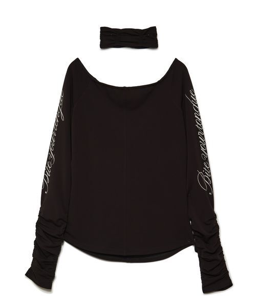 SORIN(ソリン )の「Print Gathered Sleeves Top/プリント ギャザースリーブトップ(Tシャツ/カットソー・レディース・ダークブラウン/オフホワイト・38)」の15枚目の写真