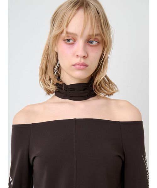 SORIN(ソリン )の「Print Gathered Sleeves Top/プリント ギャザースリーブトップ(Tシャツ/カットソー・レディース・ダークブラウン/オフホワイト・38)」の17枚目の写真