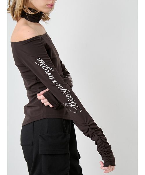 SORIN(ソリン )の「Print Gathered Sleeves Top/プリント ギャザースリーブトップ(Tシャツ/カットソー・レディース・ダークブラウン/オフホワイト・38)」の20枚目の写真
