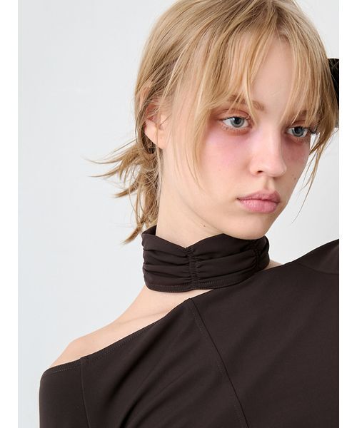 SORIN(ソリン )の「Print Gathered Sleeves Top/プリント ギャザースリーブトップ(Tシャツ/カットソー・レディース・ダークブラウン/オフホワイト・38)」の21枚目の写真