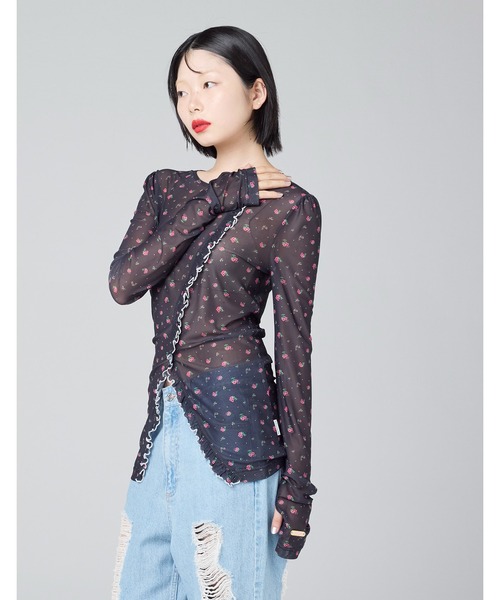 Little sunny bite(リトルサニーバイト)の「【8】【it】【Little Sunny Bite】floral tulle top(Tシャツ/カットソー・レディース・ホワイト/ブラック/ピンク・MEDIUM/SMALL)」の17枚目の写真