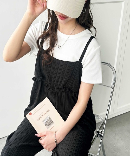 GeeRA（ジーラ）の「フリルデザインサロペット（サロペット/オーバーオール・レディース・ブラック/チャコール・MEDIUM/LARGE/X-LARGE）」の8枚目の写真