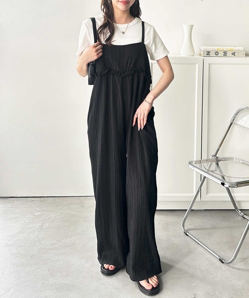 GeeRA（ジーラ）の「フリルデザインサロペット（サロペット/オーバーオール・レディース・ブラック/チャコール・MEDIUM/LARGE/X-LARGE）」の10枚目の写真