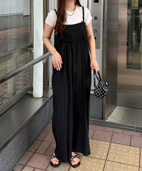 GeeRA（ジーラ）の「フリルデザインサロペット（サロペット/オーバーオール・レディース・ブラック/チャコール・MEDIUM/LARGE/X-LARGE）」の17枚目の写真