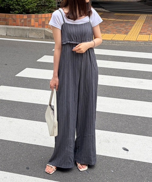 GeeRA（ジーラ）の「フリルデザインサロペット（サロペット/オーバーオール・レディース・ブラック/チャコール・MEDIUM/LARGE/X-LARGE）」の18枚目の写真