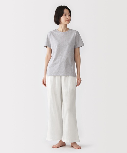 無印良品(ムジルシリョウヒン)の「婦人 楊柳ガーゼ ロングパンツ(ルームウェア/パジャマ・レディース・ブラック/ライトベージュ/オフホワイト・S/M/L/XL)」の14枚目の写真