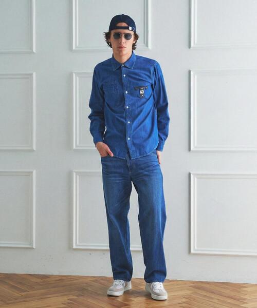 TAKEO KIKUCHI（タケオキクチ）の「【BOWLER HAT LABEL】Tエンブレム デニムシャツ（シャツ/ブラウス・メンズ・ブルー/ライトブルー・04/03/02）」の22枚目の写真