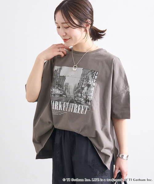 JOURNAL STANDARD(ジャーナルスタンダード)の「LIFE PICTURE COLLECTION JS ポンチョTEE(Tシャツ/カットソー・レディース・ホワイト/ベージュ/ブラック系その他・FREE)」の3枚目の写真