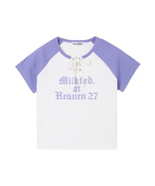 MILKFED.(ミルクフェド)の「MILKFED. AT HEAVEN27 LACE UP B/B TEE(Tシャツ/カットソー・レディース・ベージュ/ホワイト/ライトブルー・ONE SIZE)」の21枚目の写真