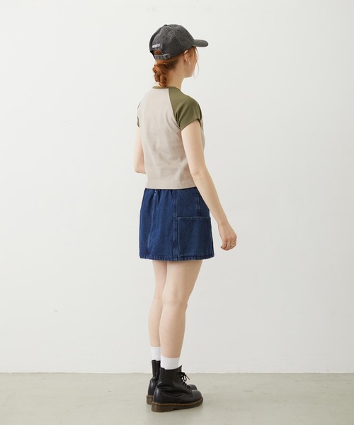 MILKFED.(ミルクフェド)の「MILKFED. AT HEAVEN27 LACE UP B/B TEE(Tシャツ/カットソー・レディース・ベージュ/ホワイト/ライトブルー・ONE SIZE)」の8枚目の写真